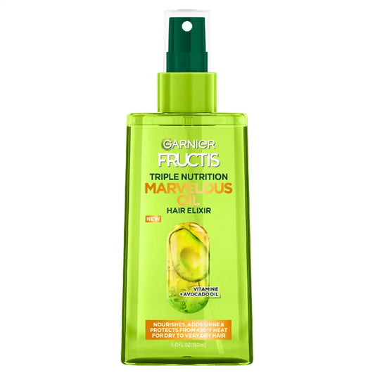 Garnier Fructis Triple Nutrition Marvelous Oil Hair Elixir, 5.0 Fl Oz, 1 Count (Packaging May Vary)