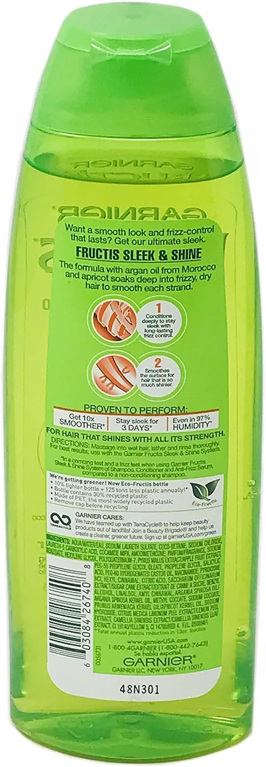 Garnier Fructis Shampoo Sleek & Shine 13 Ounce Frizzy/Dry (384ml) (2 Pack)