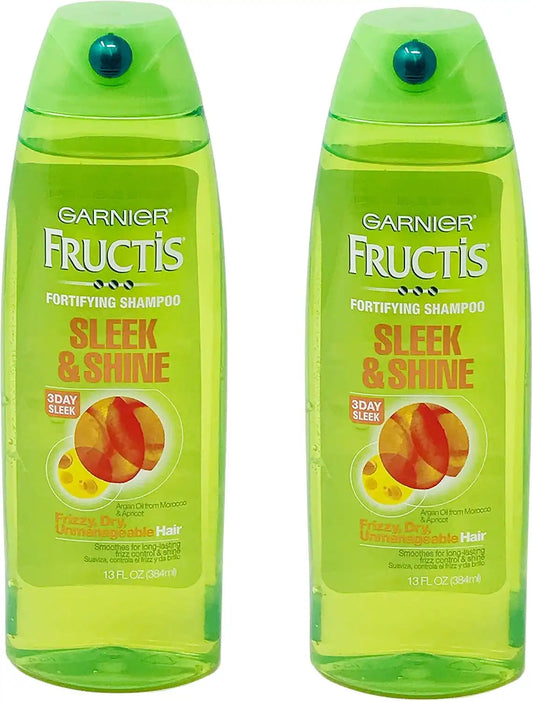Garnier Fructis Shampoo Sleek & Shine 13 Ounce Frizzy/Dry (384ml) (2 Pack)