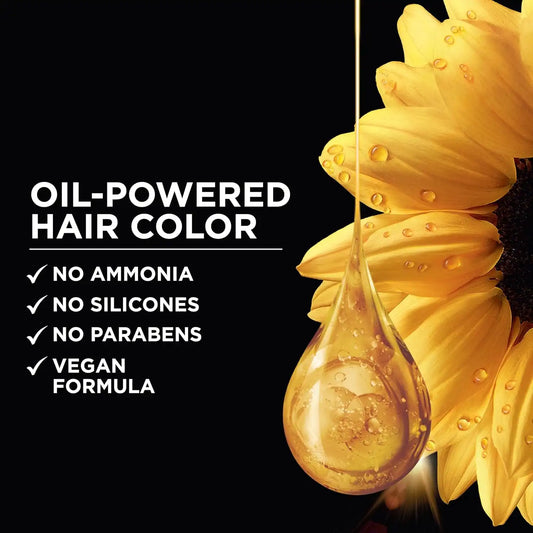 Garnier Olia Hair Color, Ammonia-Free Permanent Hair Dye, Oil-Powered Formula for 100% Gray Coverage and 3x Shinier Hair, Vegan & Cruelty Free, 7.20 Dark Rose Quartz, 2 Count