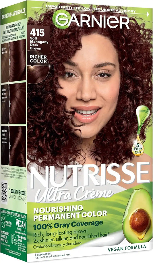 Garnier Nutrisse Nourishing Color Creme - #415 Soft Mahogany Dark Brown for Unisex 3.3 oz Hair Color