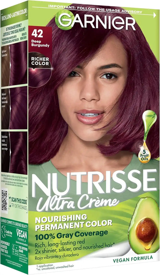 Garnier Nutrisse Nourishing Color Creme - #42 Deep Burgundy for Unisex 1 Application Hair Color