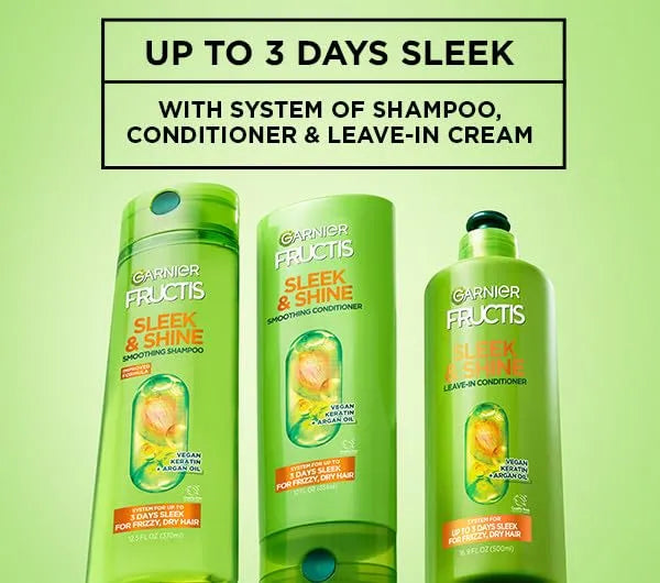 Garnier Fructis Sleek & Shine Leave-In Conditioner Cream, 16.9 Fl Oz