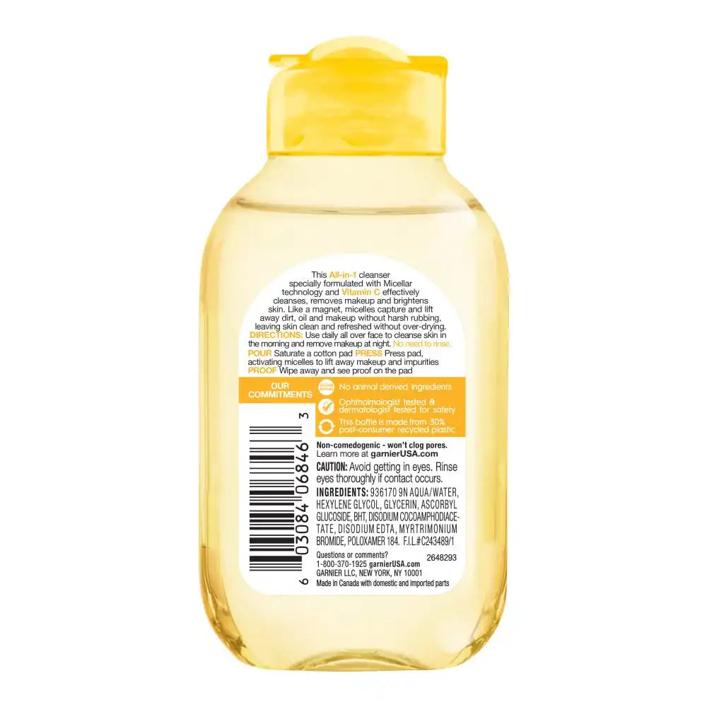 Garnier, SkinActive Micellar Vitamin-C Cleansing Water, 3.4 Fl Oz