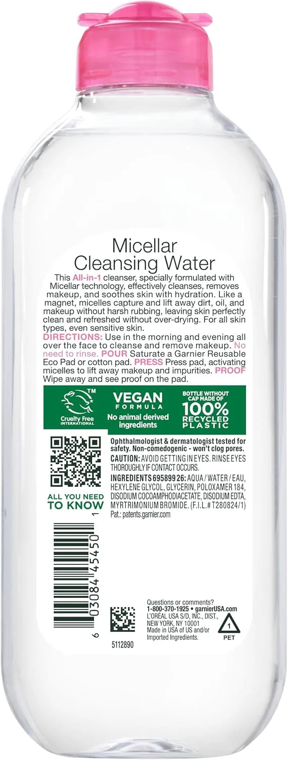 Garnier SkinActive Micellar Cleansing Water, For All Skin Types, 13.5 fl. oz.