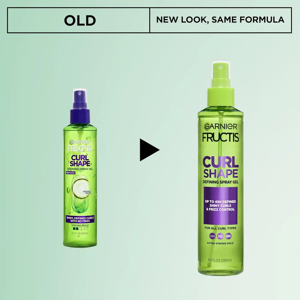 Garnier Fructis Style Curl Shape Defining Spray Gel for No Frizz, 8.5 Fl Oz, 3 Count (Packaging May Vary)
