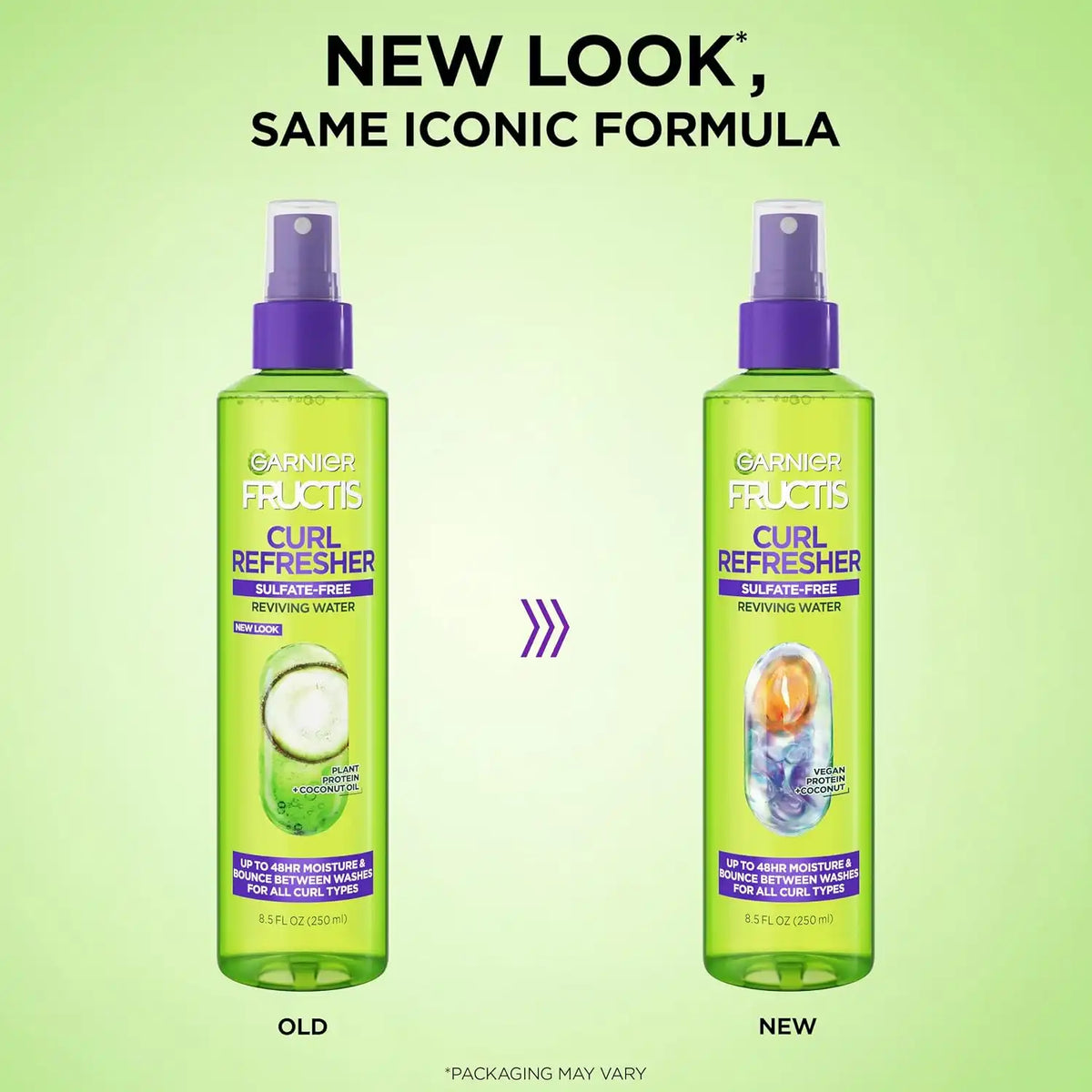 Garnier Fructis Curl Refresher Reviving Water Spray, Sulfate Free, 8.5 Fl Oz, 2 Count (Packaging May Vary)