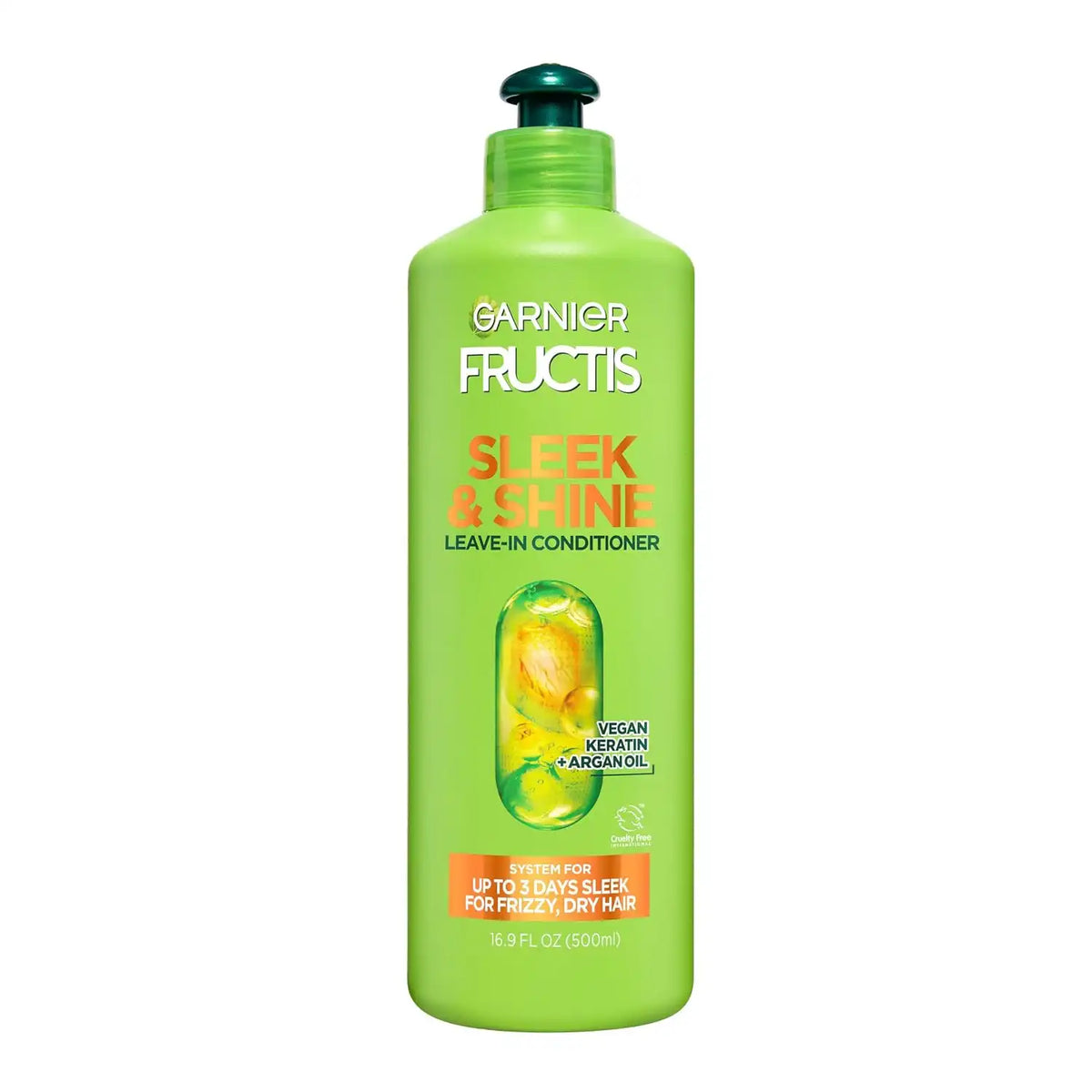 Garnier Fructis Sleek & Shine Leave-In Conditioner Cream, 16.9 Fl Oz