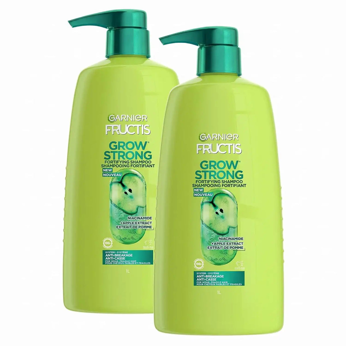 Garnier Fructis Grow Strong Shampoo, 33.8 Fl Oz, 1 Count (Packaging May Vary) (Pack of 2)