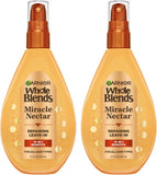 Garnier Whole Blends Sulfate Free Remedy Miracle Nectar 10-in-1 Repairing Leave-In Conditoner for All Hair Types, Honey Treasures, 5 Fl Oz, 2 Count (Packaging May Vary)