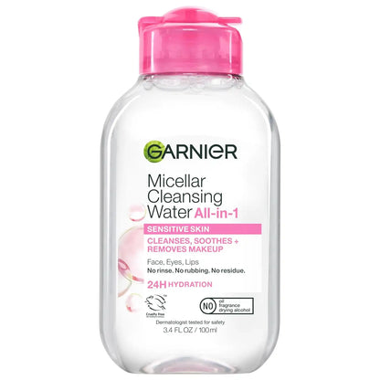 Garnier Micellar Water, Facial Cleanser & Makeup Remover, 3.4 Fl Oz
