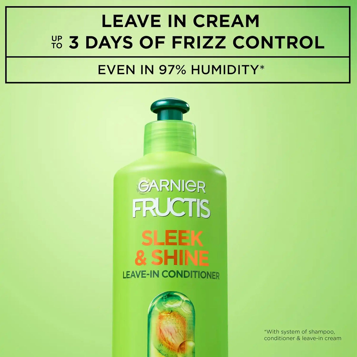 Garnier Fructis Sleek & Shine Leave-In Conditioner Cream, 16.9 Fl Oz