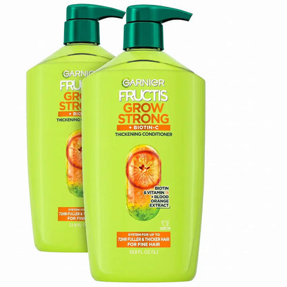 Garnier Fructis Grow Strong Thickening Conditioner for Fine Hair,Biotin-C,32.3 Fl Oz,(Packaging May Vary),(Pack of 2)