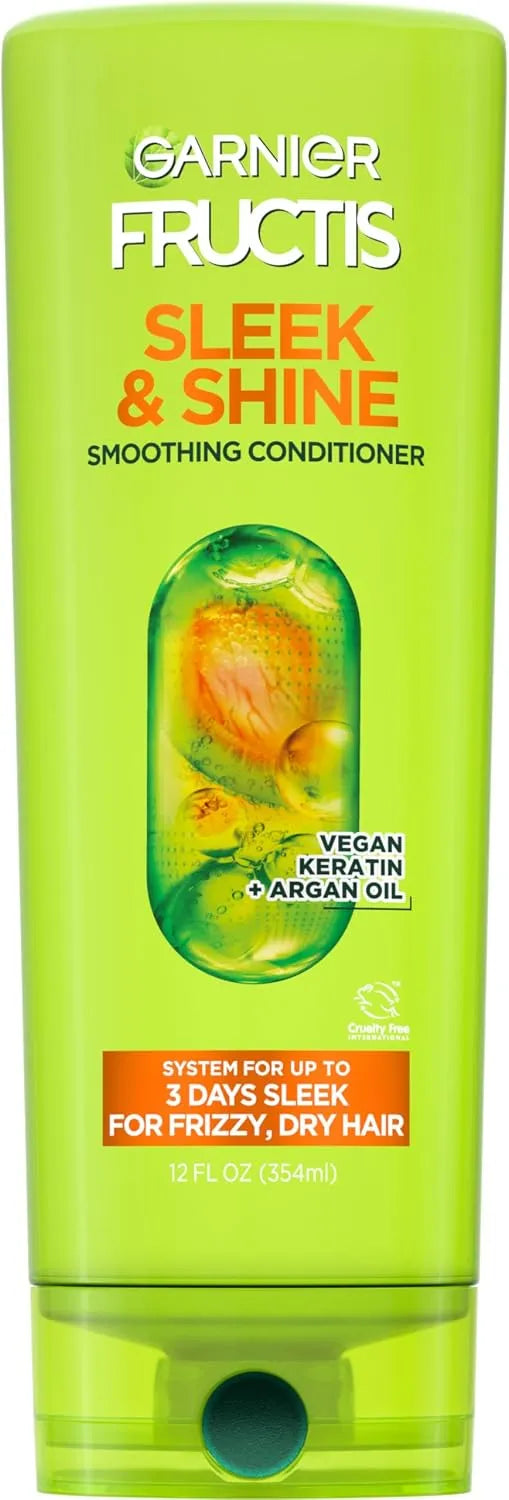 Garnier Fructis Sleek and Shine Conditioner, Frizzy, Dry, Unmanageable Hair, 621 ml
