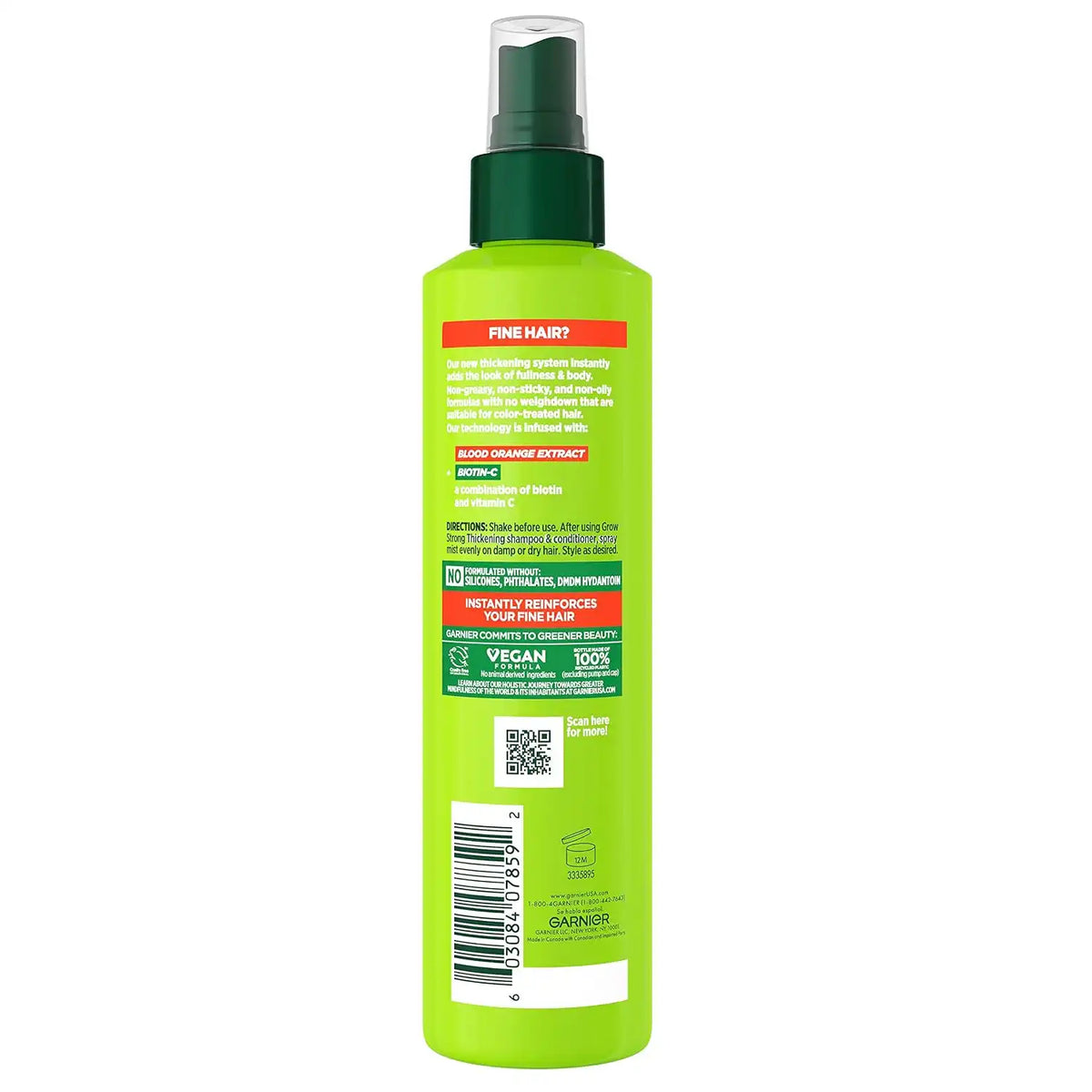 Garnier Fructis Grow Strong Thickening 10-in-1 Spray, Biotin-C, 8.1 Fl Oz, 1 Count (Packaging May Vary)