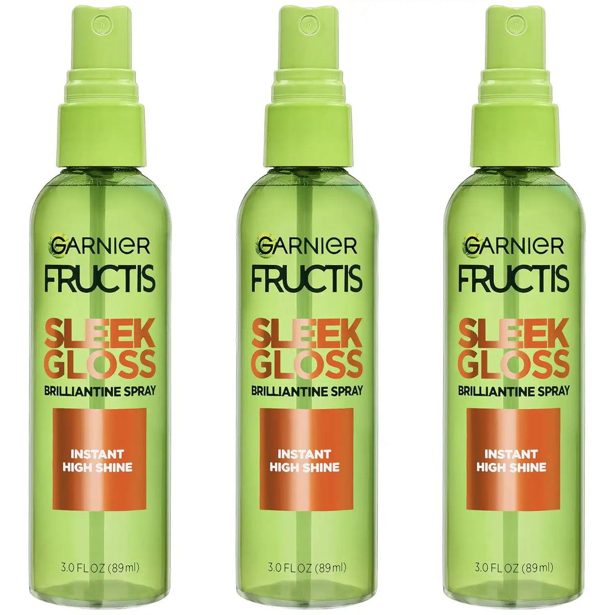 Garnier Fructis Style Brilliantine Shine Glossing Spray for High Shine Finish, Argan Oil, 3 Fl Oz, 3 Count (Packaging May Vary)