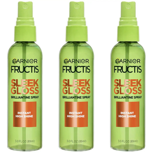 Garnier Fructis Style Brilliantine Shine Glossing Spray for High Shine Finish, Argan Oil, 3 Fl Oz, 3 Count (Packaging May Vary)