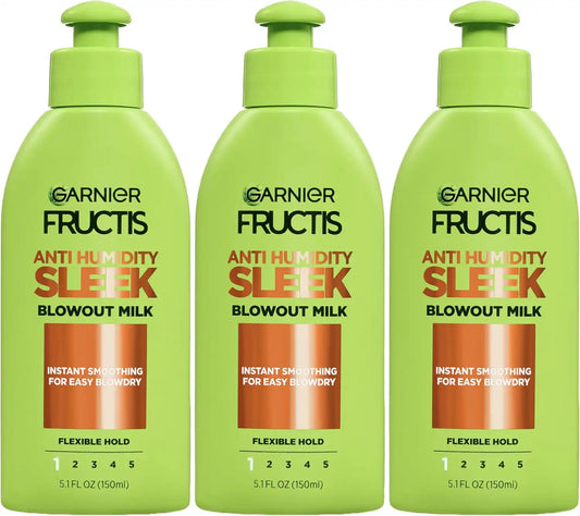 Garnier Hair Care Fructis Style Anti-Humidity Smoothing Milk, 3 Count