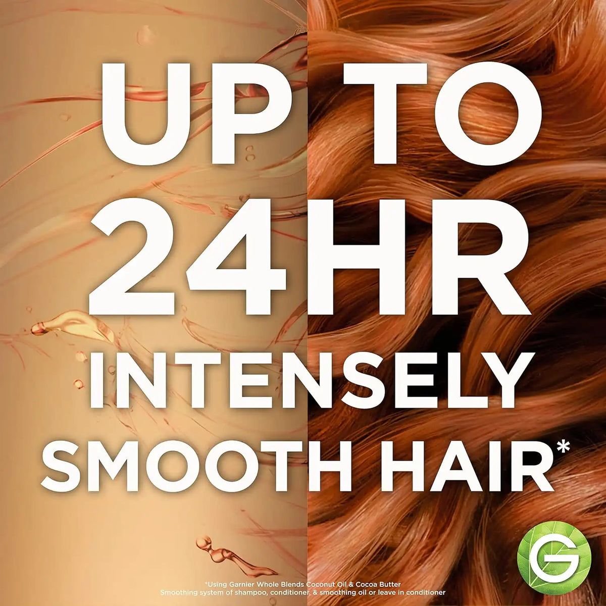 Garnier Whole Blends Smoothing Conditioner with Coconut Oil & Cocoa Butter for Frizzy Hair, Provides Up to 24 Hours of Anti-Frizz, Humidity Control and Smoothness, Vegan Formula, 22 fl oz, 2 Count