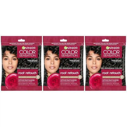 Garnier Color Sensation Root Retouch Hair Color, 4.0 Dark Brown, Pack of 3
