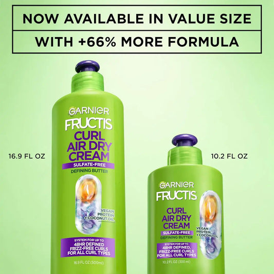 Garnier Fructis Curl Nourish Air Dry Cream Leave In Conditioner, 16.9 Fl Oz