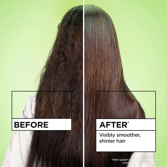 Garnier Fructis Sleek & Shine Anti-Frizz Serum for Frizzy, Dry Hair, Argan Oil, 5.1 Fl Oz, 1 Count (Packaging May Vary)