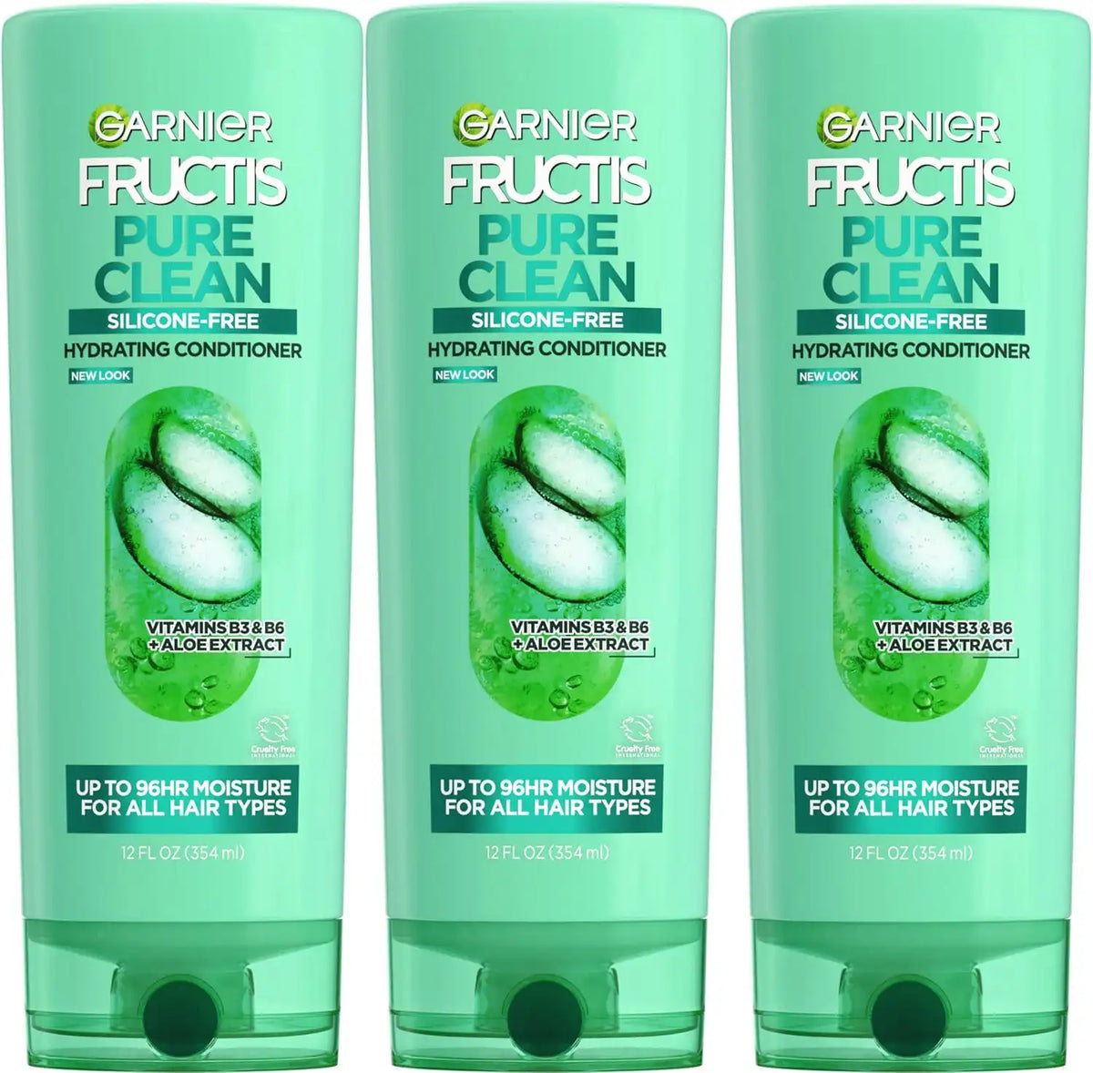 Garnier Fructis Pure Clean Hydrating Conditioner, 12 Fl Oz, 3 Count (Packaging May Vary)