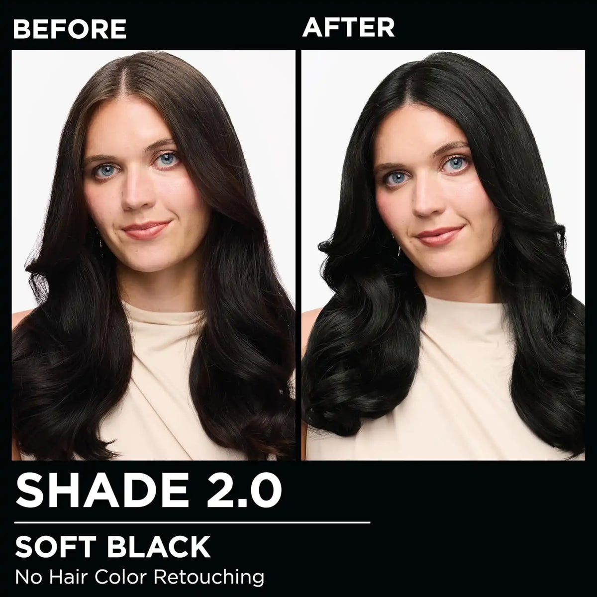 Garnier Olia Hair Color, Ammonia-Free Permanent Hair Dye, Oil-Powered Formula for 100% Gray Coverage and 3x Shinier Hair, Vegan & Cruelty Free, 2.0 Soft Black, 2 Count