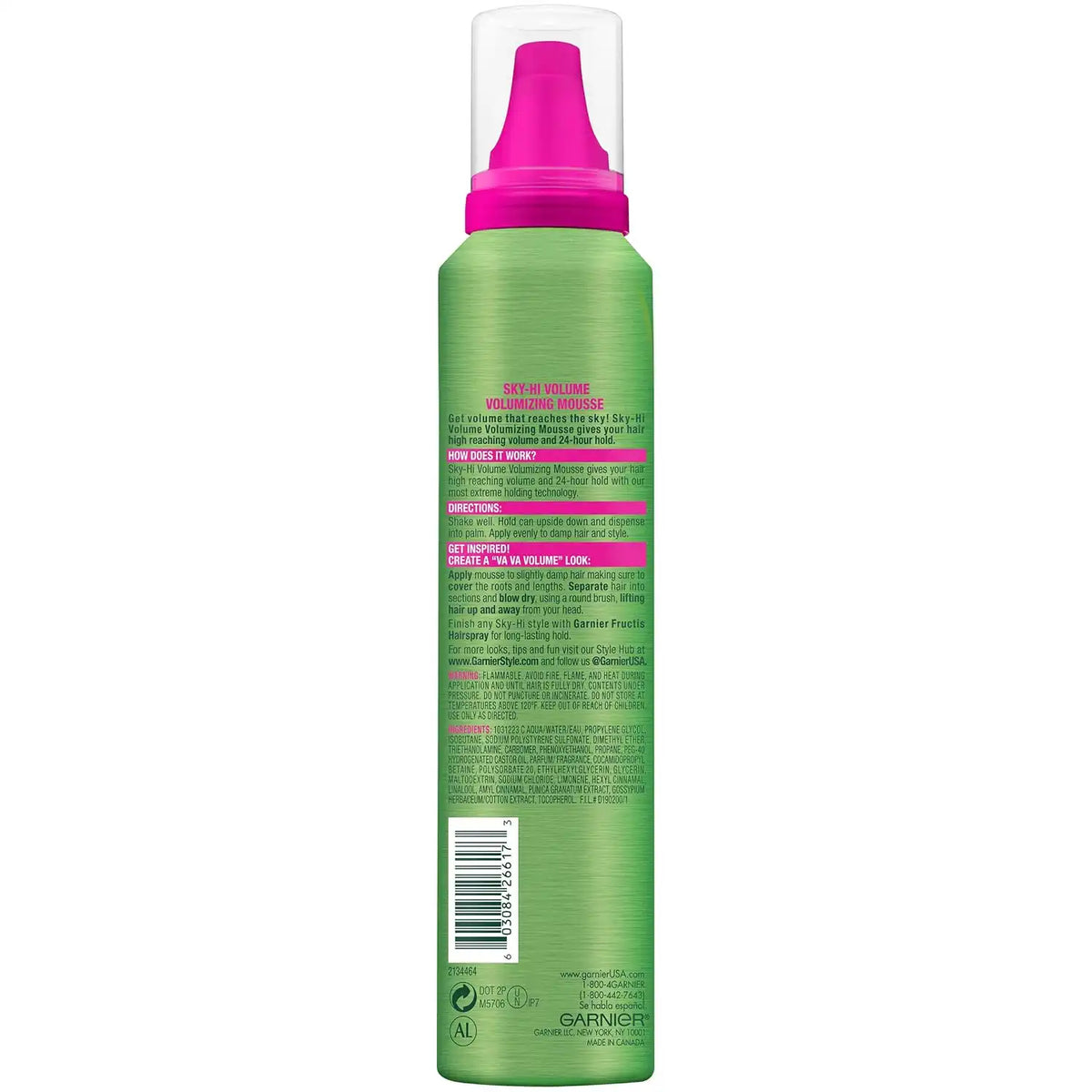 Garnier Fructis Style Sky-Hi Volume Volumizing Mousse, 6.4 oz.