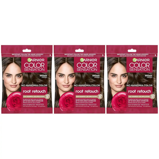 Garnier Color Sensation Root Retouch Hair Color, 5.0 Brown, Pack of 3