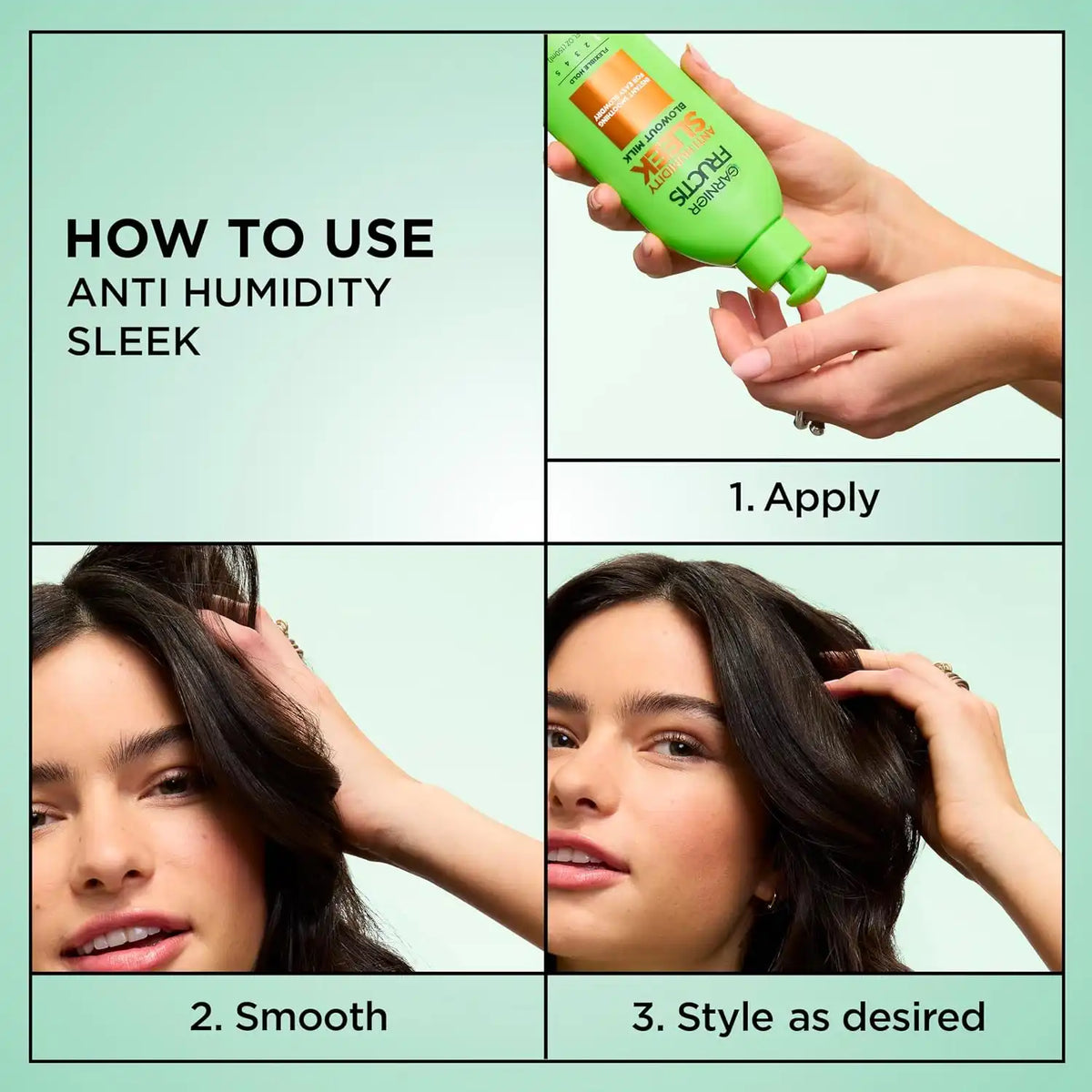 Garnier Hair Care Fructis Style Anti-Humidity Smoothing Milk, 3 Count