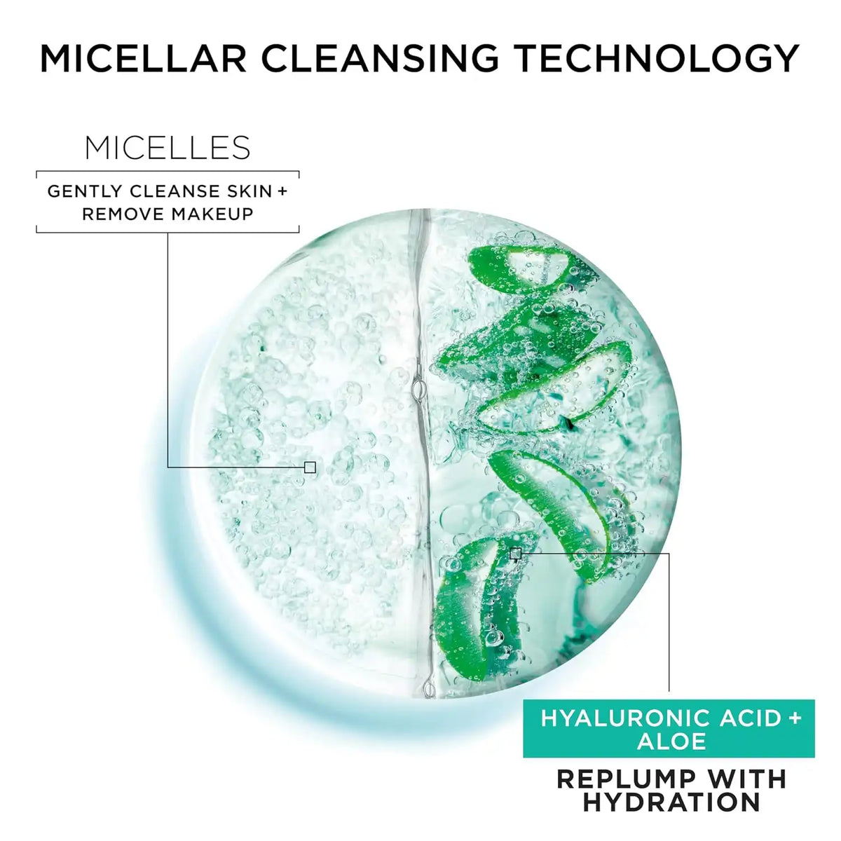 Garnier Micellar Water with Hyaluronic Acid, Facial Cleanser & Makeup Remover, Hydrating and Plumping, For All Skin Types, Vegan, Cruelty Free, 13.5 Fl Oz (400mL), 1 Count