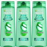 Garnier Fructis Pure Clean Purifying Shampoo, Silicone-Free, 12.5 Fl Oz, 3 Count (Packaging May Vary)