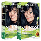 Garnier Nutrisse Ultra Crème Hair Color, 22 Intense Blue Black, 2 Count