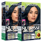 Garnier Hair Color Nutrisse Ultra Color Nourishing Creme, BL21 Reflective Blue Black (Blackberry Mojito) Permanent Hair Dye, 1 Count (Packaging May Vary) (Pack of 2)
