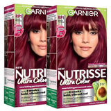 Garnier Nutrisse Ultra Color Hair Color, Permanent Hair Dye for Up to 8 Weeks of Bold, Vibrant, Fade-Resistant Results, Vegan & Cruelty-Free, RP1 Dark Intense Pink Red (Cherry Flamingo), 2 Count