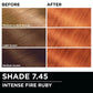 Garnier Olia Hair Color, Ammonia-Free Permanent Hair Dye, Oil-Powered Formula for 100% Gray Coverage and 3x Shinier Hair, Vegan & Cruelty Free, 7.45 Intense Fire Ruby, 2 Count