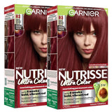 Garnier Nutrisse Ultra Color Hair Color, Permanent Hair Dye for Up to 8 Weeks of Bold, Vibrant, Fade-Resistant Results, Vegan & Cruelty-Free, R3 Light Intense Auburn (Red Hibiscus), 2 Count