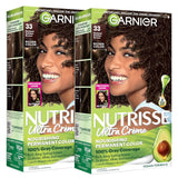 Garnier Nutrisse Ultra Crème Hair Color, 33 Darkest Golden Brown, 2 Count