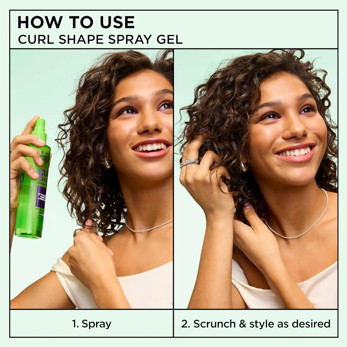 Garnier Fructis Style Curl Shape Defining Spray Gel for No Frizz, 8.5 Fl Oz, 3 Count (Packaging May Vary)