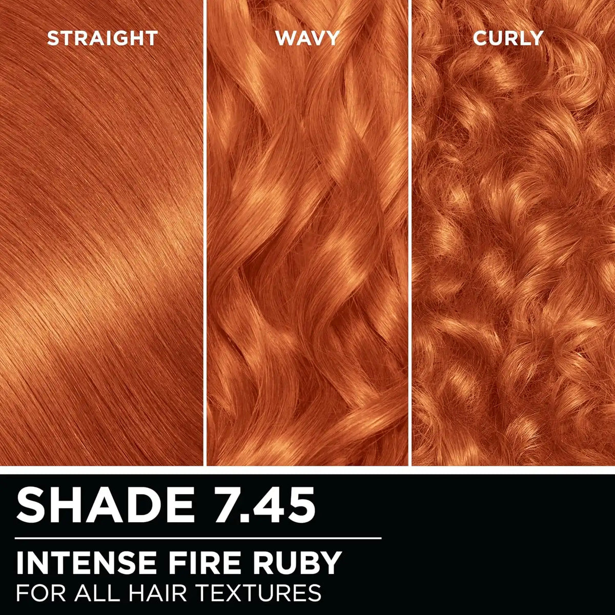 Garnier Olia Hair Color, Ammonia-Free Permanent Hair Dye, Oil-Powered Formula for 100% Gray Coverage and 3x Shinier Hair, Vegan & Cruelty Free, 7.45 Intense Fire Ruby, 2 Count